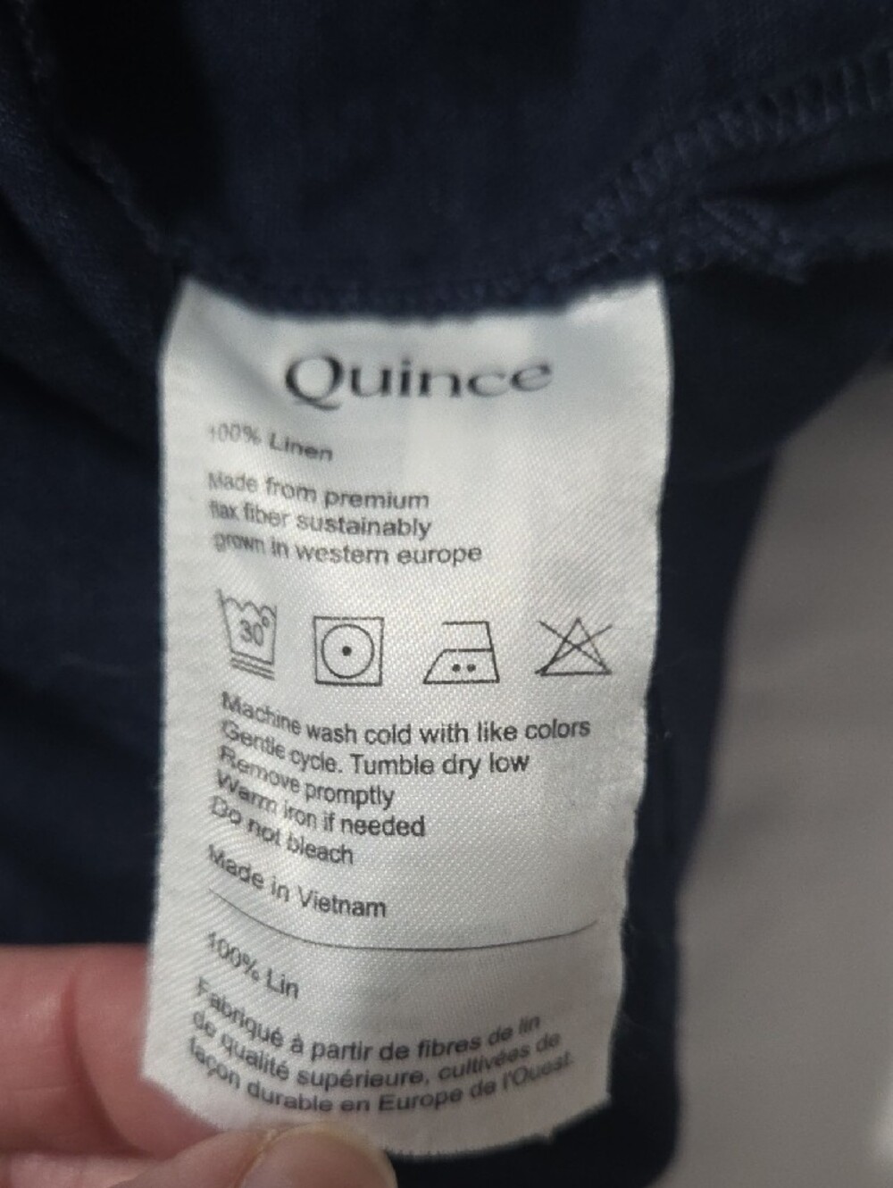 Quince 100% Linen Navy Camp Shirt Button Front Top S - Picture 7 of 9